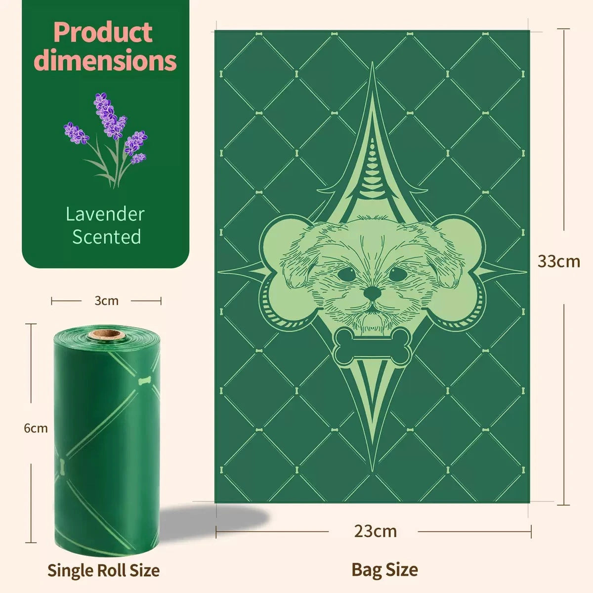 Lavender Scented Poop Bags for Dogs