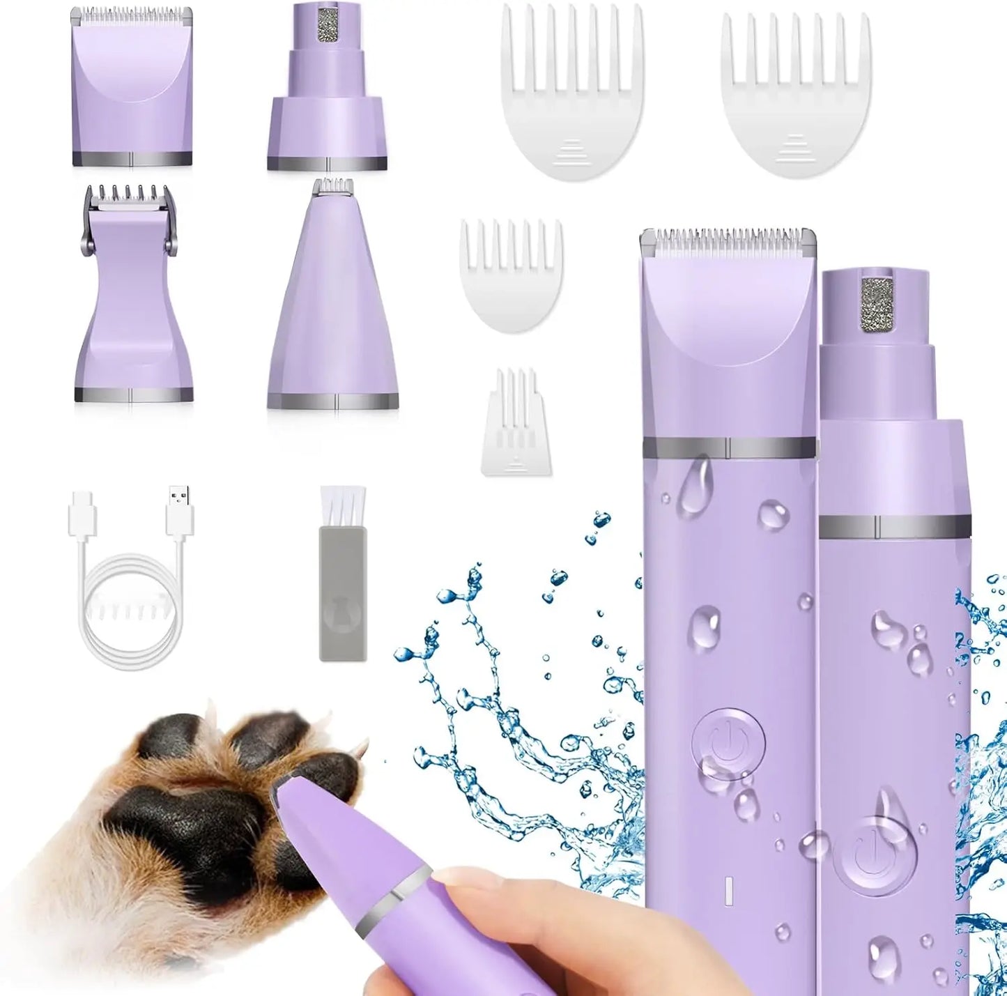 2 Speed Pet Hair Clipper Nail Grinder Grooming Kit -[Ultra-Quiet No More Struggle & Quick Anxiety]